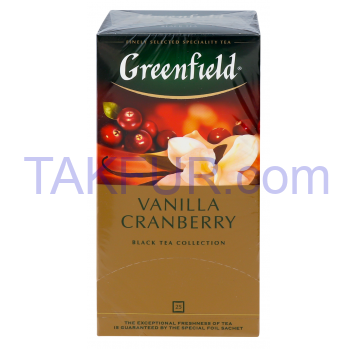 Чай Greenfield Vanilla Cranberry черный байх 1,5г*25шт 37,5г - Фото