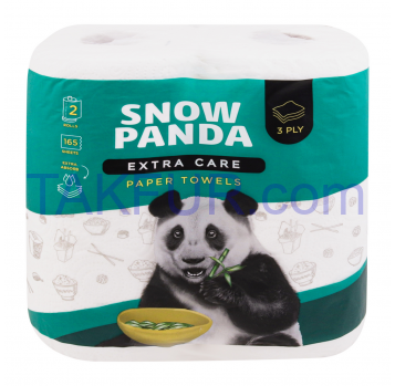 Полотенца бумажные Snow Panda Extra Care 3-х слойные 2шт/уп - Фото