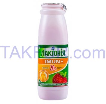 Напиток Лактонія Imun+ Клубника кисломолочный 1.5% 100г - Фото