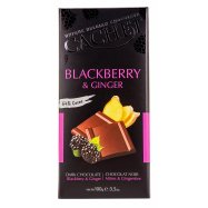 Шоколад Cachet со вкусом ежевика и имбиря черный 100г - Фото