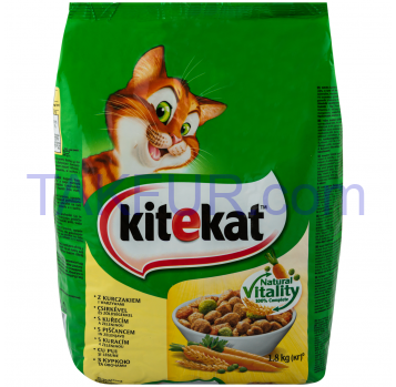 Корм для кошек Kitekat с курицей и овощами сухой 1.8кг - Фото