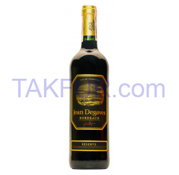 Вино Jean Degaves Бордо Резерв сухое красное 13,5% 0,75л - Фото