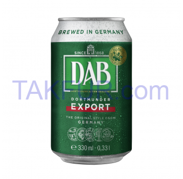 Пиво DAB світле фільтроване з/б 0.33л - Фото