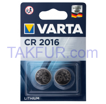Батарейка Varta CR2016 Lithium 2шт - Фото