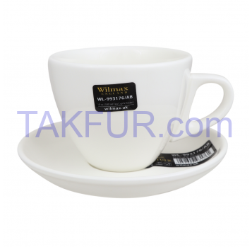 Чашка Wilmax чайная с блюдцем 300мл 1шт - Фото