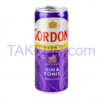 Напиток слабоалкогольный Gordon`s Gin&Tonic газ 6.4% 0.25л - Фото