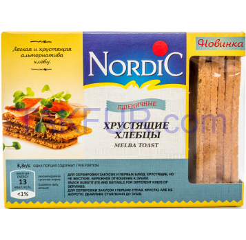 Хлебцы Nordic хрустящие из злаков пшеничные 100г - Фото