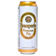 Пиво Brauperle Premium Pils светлое фильтров 4,5% 500мл ж/б - Фото