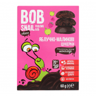 Конфеты Bob Snail яблочно-малиновые в черном шоколаде 60г