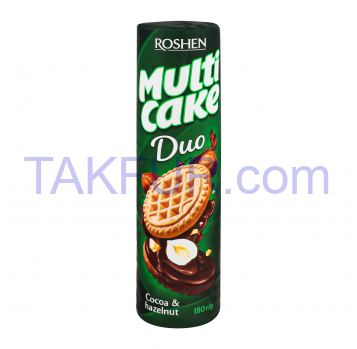 Печенье Roshen Multicake Duo Какао-Орех сахарное 180г - Фото
