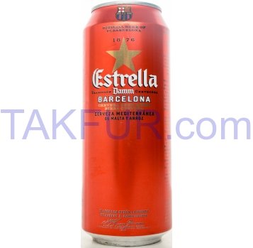Пиво Estrella Damm Barcelona светлое 4,6% жестян банка 500мл - Фото