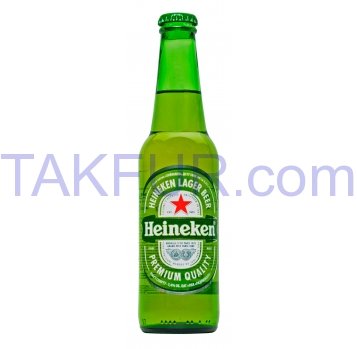 Пиво Heineken светлое фильтрованное пастеризованное 5% 0,33л - Фото