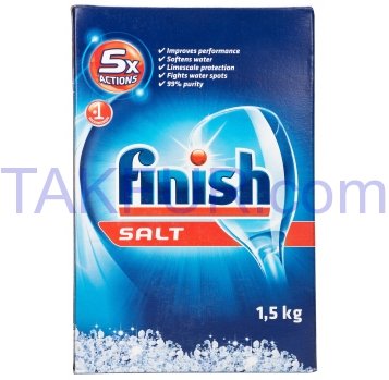 Средство д/посудомоечных машин Finish Salt Спец соль 1,5кг - Фото