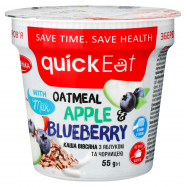 Каша Жменька Quick Eat овсяная с яблоком и черникой 55г - Фото