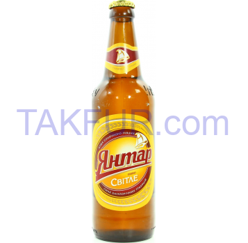 Пиво Янтар Светлое пастеризованное 4.5% 0.5л - Фото
