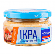Икра атлантических рыб Norven в белом соусе с лососем 160г - Фото