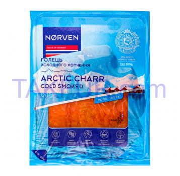 Лосось Norven Арктический голец холодного копчения 120г - Фото