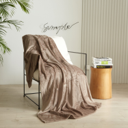 TH ПЛЕД ФЛАНЕЛЬ, 240ГСМ, 200X220СМ : КОРИЧНЕВИЙ - Фото