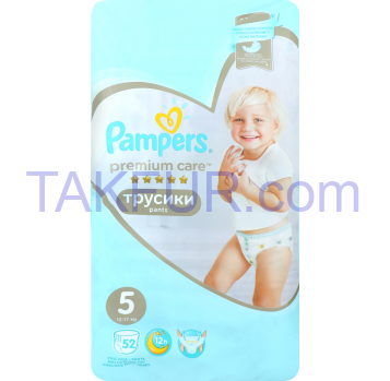 Подгузники-трусики Pampers Premium Care 5 д/дет 12-17кг 52шт - Фото