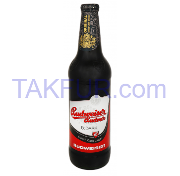 Пиво Budweiser Budvar темное пастеризованное 4,7% 0,5л - Фото