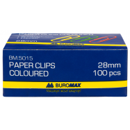 Скрепки Buromax №ВМ.5015 цветные 28мм 100шт - Фото