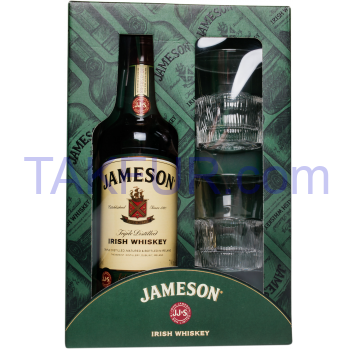 Виски Jameson ирландский 40% 0,7 + стаканы 300мл 2шт под уп - Фото