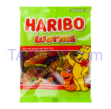 Конфеты Haribo Worms желейные неглазированные 150г - Фото