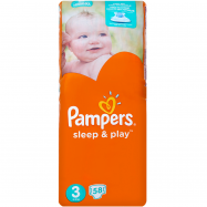 Подгузники Pampers Sleep & Play Midi 3 для детей 4-9кг 58шт - Фото