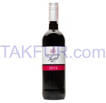 Вино Ribeaupierre Merlot красное сухое 12,5% 0,75л - Фото