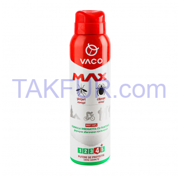 Аэрозоль Vaco Max от комаров клещей и мошек с пантенол 100мл - Фото