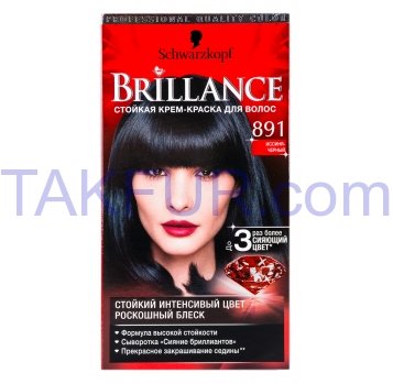Крем-краска для волос Brillance 891 Иссиня-чорный 1шт - Фото