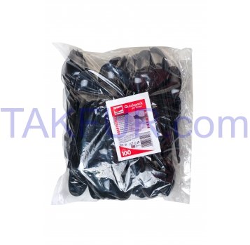 Ложки Quickpack for home пластиковые черные 100шт - Фото