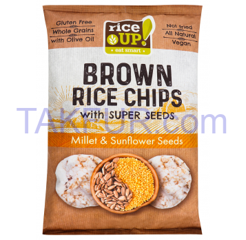 Чипсы Rice Up! рисовые с просом и семечками 60гр - Фото