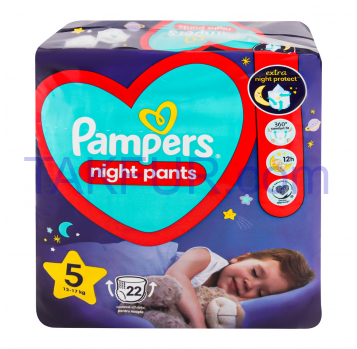 Трусики-подгузники Pampers Night pants 12-17кг 5 22шт/уп - Фото