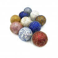 Шар елочный ассорти бисер 80мм пластик - Фото