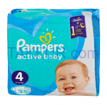Подгузники Pampers Active Baby 4 для детей 9-14кг 25шт/уп - Фото