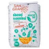 Хлопья San Grano овсяные быстр приготов и семена льна 500г - Фото