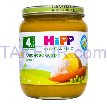 Пюре овощное HiPP Organic Овощное ассорти с 4-х месяцев 125г - Фото