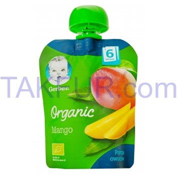 Пюре фруктовое Gerber Organic Манго д/детей с 6 месяцев 90г - Фото