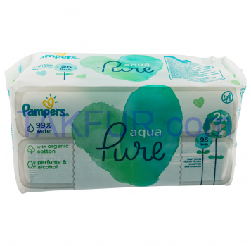 Салфетки влажные Pampers Aqua Pure детские 2*48шт - Фото