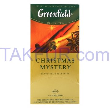 Чай Greenfield Christmas Mystery черный 1,5г*25шт 37,5г - Фото