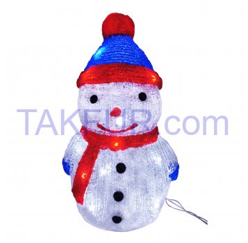 Фигура LED Снеговик с шарфом и в шапке 31 * 16.5 * 16см - Фото