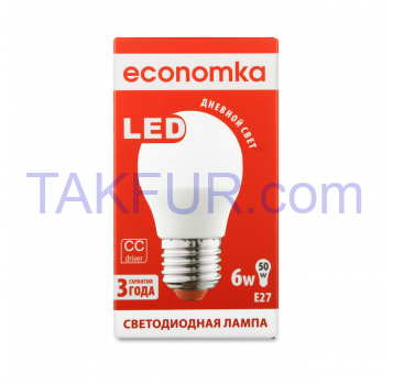 Лампа светодиодная Economka LED G45 6W E27 4200K 1шт - Фото