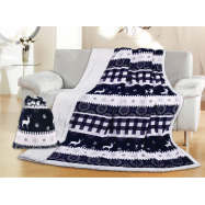 TH NY ПЛЕД ФЛАН. З МІШЕЧ. : СИНІЙ - Фото