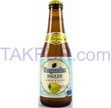 Пиво Hoegaarden Radler Lemon & Lime светл пастер 2% 0,25дм3 - Фото