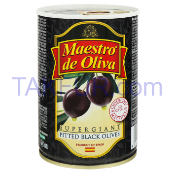 Маслини черные бк Maestro de Oliva 425г - Фото