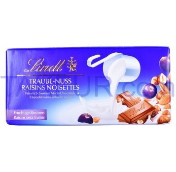 Шоколад Lindt Traube-Nuss Raisins Noisettes молочный 100г - Фото