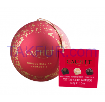 Набор шоколадных конфет Cachet Рождественский шарик 100г - Фото