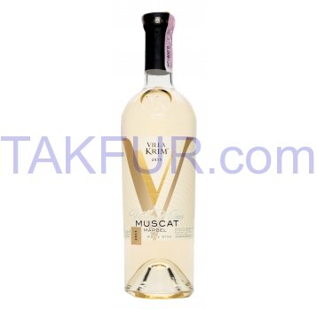 Вино Villa Krim Muscat Marbel полусладкое белое 9-13% 0,75л - Фото