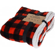 NY ПЛЕД ЧОР/ЧЕРВ 160X130CM - Фото